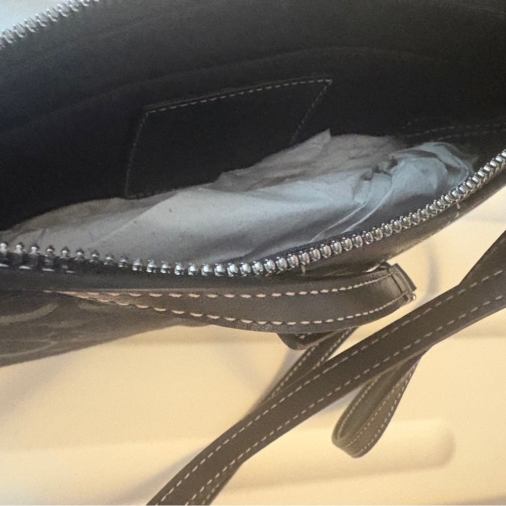 NWOT COACH | Signature Collection Crossbody Bag – Black Jacquard & Leather Trim - Picture 3 of 4
